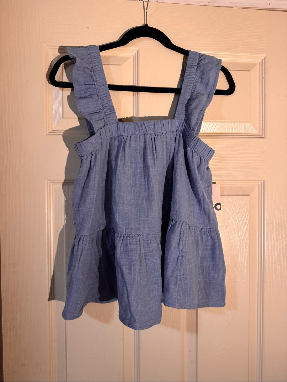 SO Light Blue Tiered Ruffle-Strap Skirted Bottoms Medium
